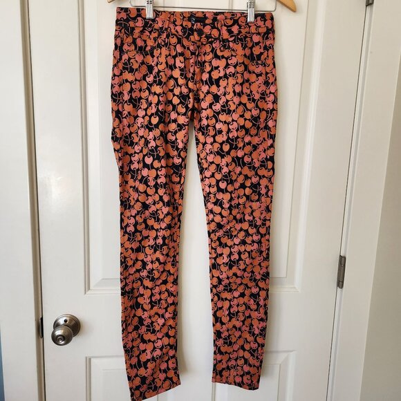 Mother Denim Jeans Leggings The Looker Cherry Pickin Garden Girl Fruit Market - Picture 2 of 13